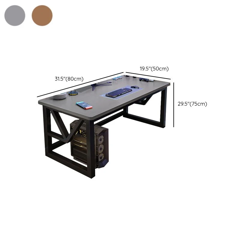 Scrivania per computer legno stile moderno, scrivania da lavoro di forma rettangolare con 2 gambe per la casa Clearhalo