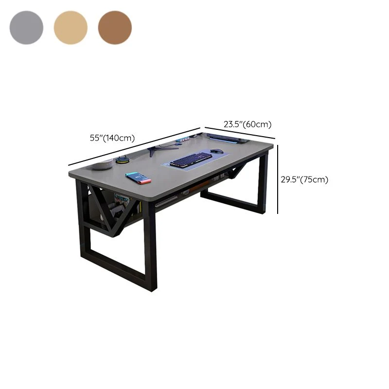 Scrivania per computer legno stile moderno, scrivania da lavoro di forma rettangolare con 2 gambe per la casa Clearhalo