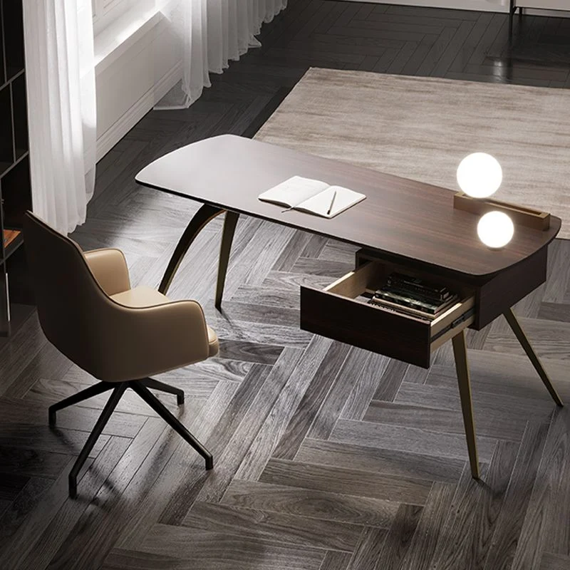 Scrivania per computer metallo, stile glamour, legno ingegnerizzato, per ufficio Clearhalo