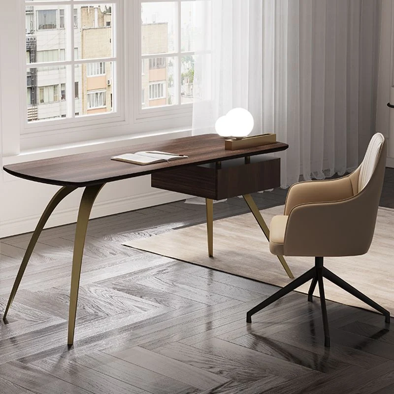 Scrivania per computer metallo, stile glamour, legno ingegnerizzato, per ufficio Clearhalo