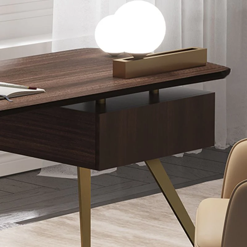 Scrivania per computer metallo, stile glamour, legno ingegnerizzato, per ufficio Clearhalo