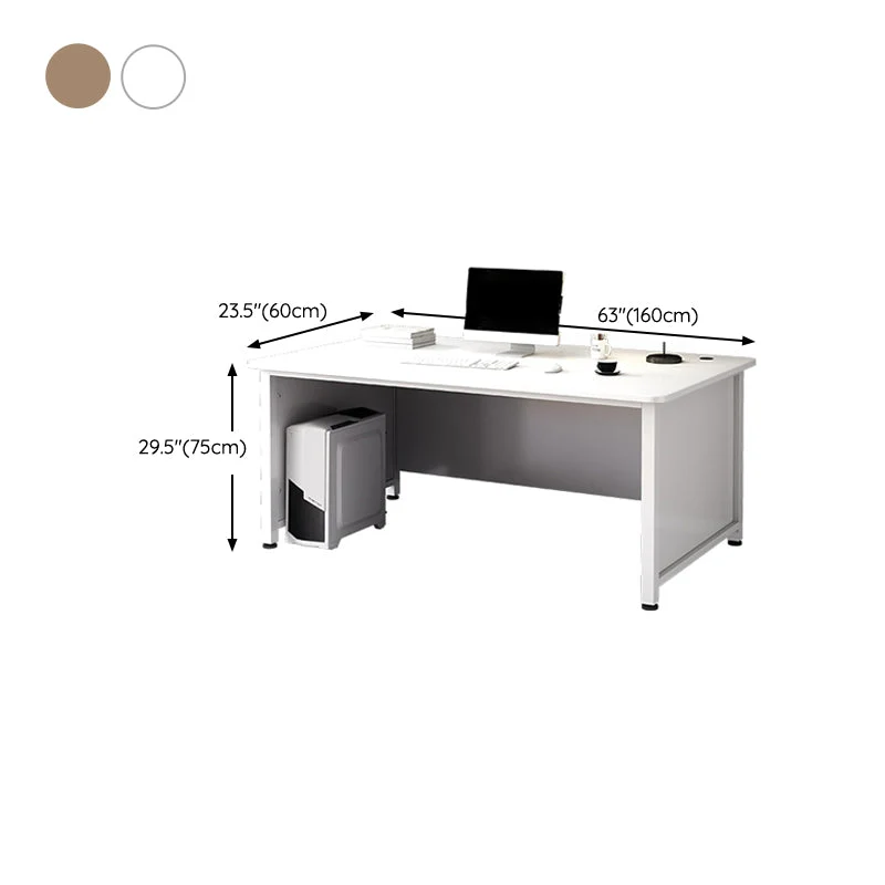Scrivania per computer moderna legno, gestione dei cavi, scrivania rettangolare Clearhalo