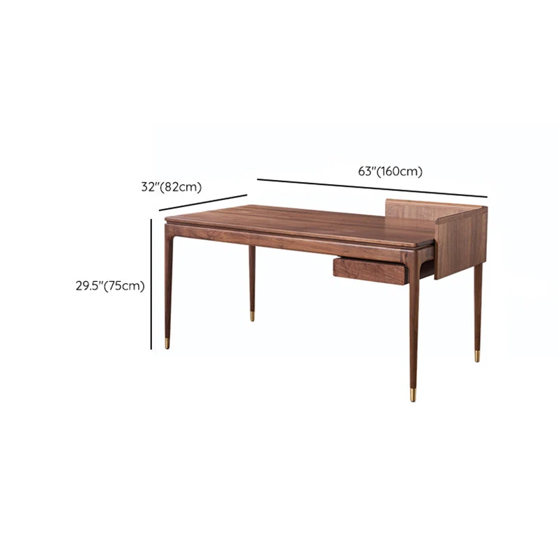 Scrivania per computer moderna legno di noce, scrivania Home Parsons Base Clearhalo