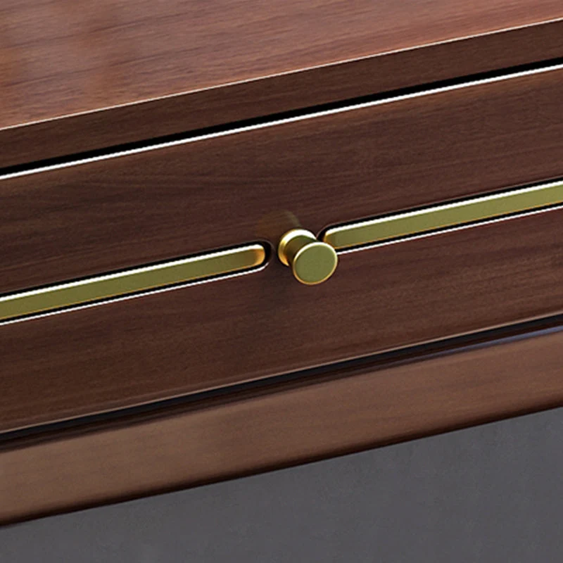 Scrivania per computer Parsons Base legno di gomma stile glam, scrivania per ufficio con cassetti Clearhalo