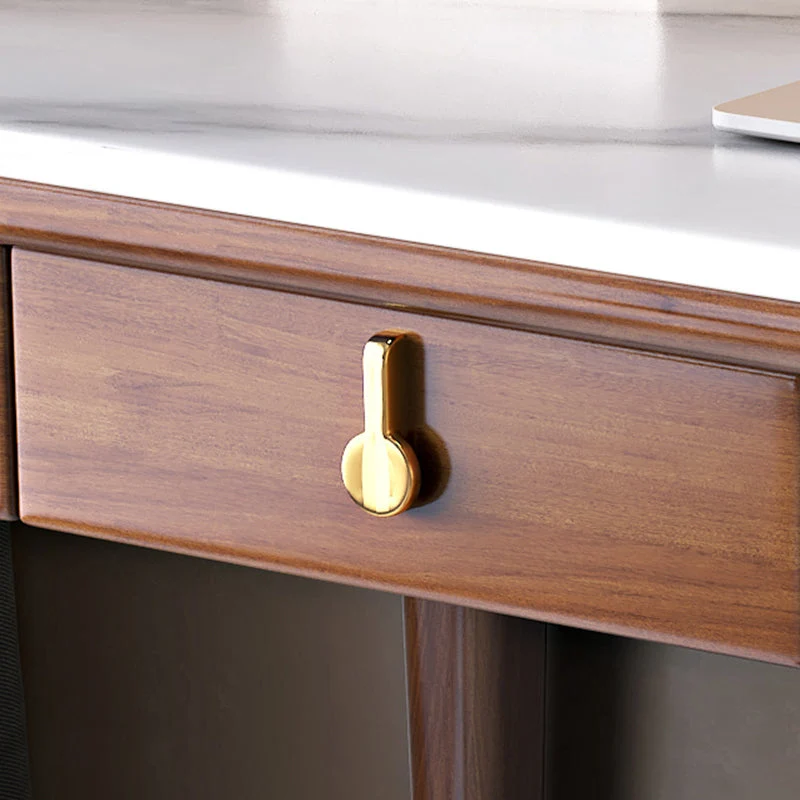 Scrivania per computer stile glam, rettangolare, con 2 cassetti, altezza 29,5 pollici Clearhalo