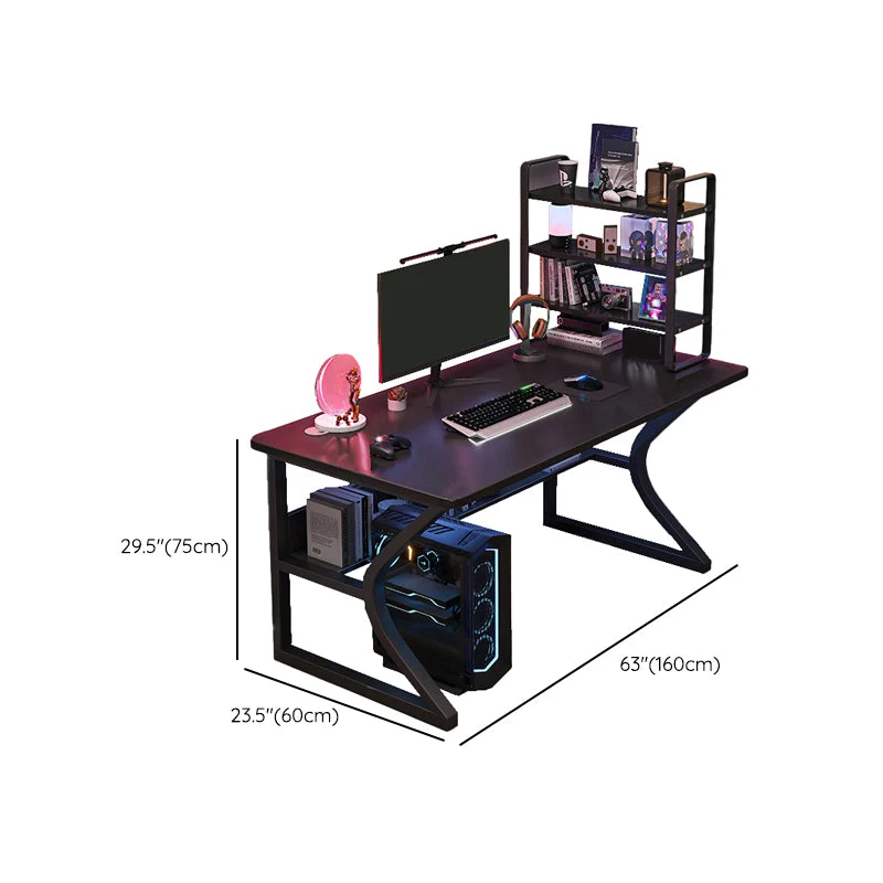 Scrivania per computer stile moderno Scrivania da lavoro di forma rettangolare con 2 gambe per la casa Clearhalo
