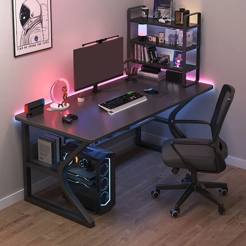 Scrivania per computer stile moderno Scrivania da lavoro di forma rettangolare con 2 gambe per la casa Clearhalo