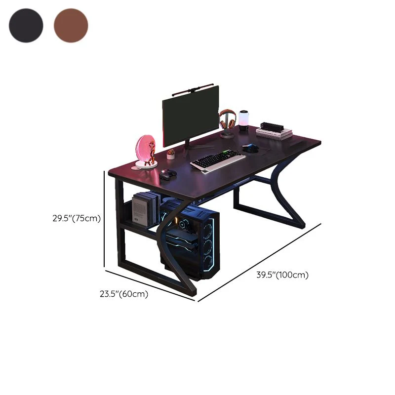 Scrivania per computer stile moderno Scrivania da lavoro di forma rettangolare con 2 gambe per la casa Clearhalo