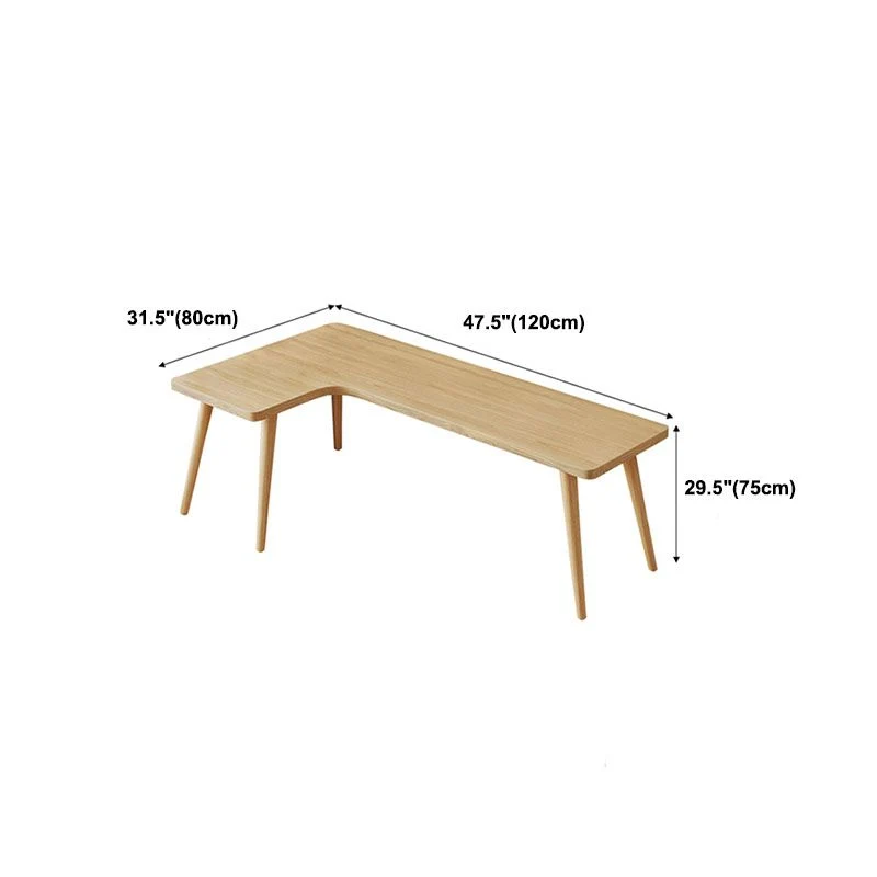 Scrivania per laptop moderna e contemporanea forma di L legno massello Clearhalo