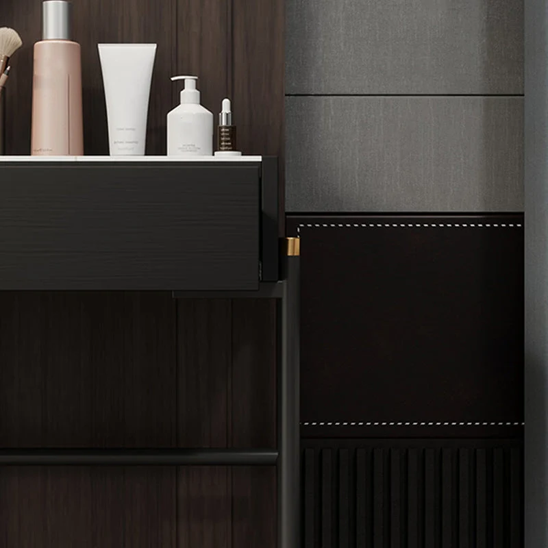 Scrivania pietra stile industriale Scrivania rettangolare con 2 cassetti Clearhalo