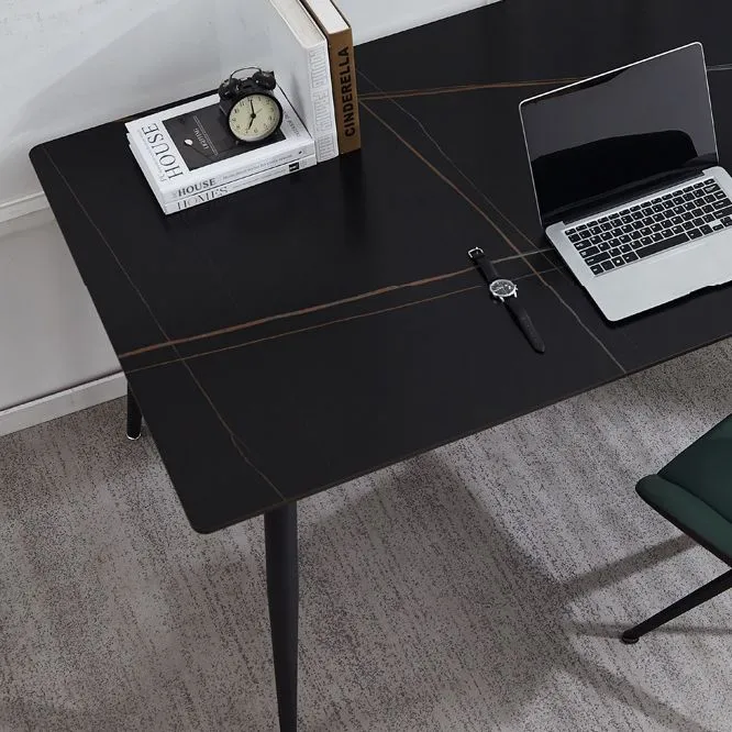 Scrivania rettangolare contemporanea Parsons scrivania da ufficio con gambe metallo Clearhalo