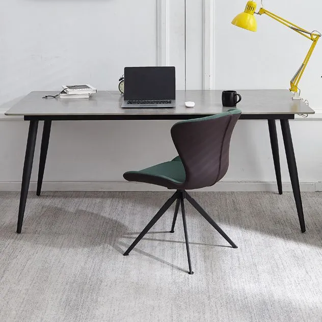 Scrivania rettangolare contemporanea Parsons scrivania da ufficio con gambe metallo Clearhalo
