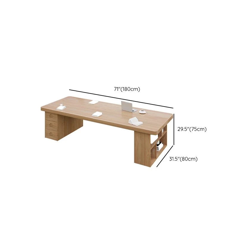 Scrivania rettangolare contemporanea da soggiorno legno massello Clearhalo