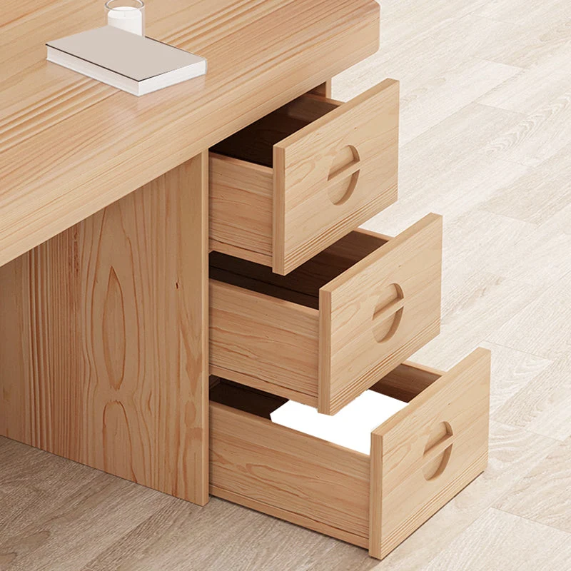 Scrivania rettangolare contemporanea da soggiorno legno massello Clearhalo