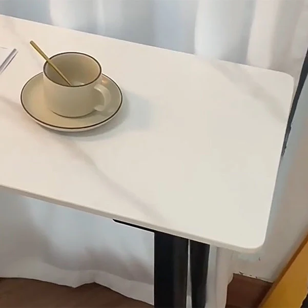 Scrivania rettangolare industriale Scrivania da ufficio pietra per la casa con gambe metallo Clearhalo