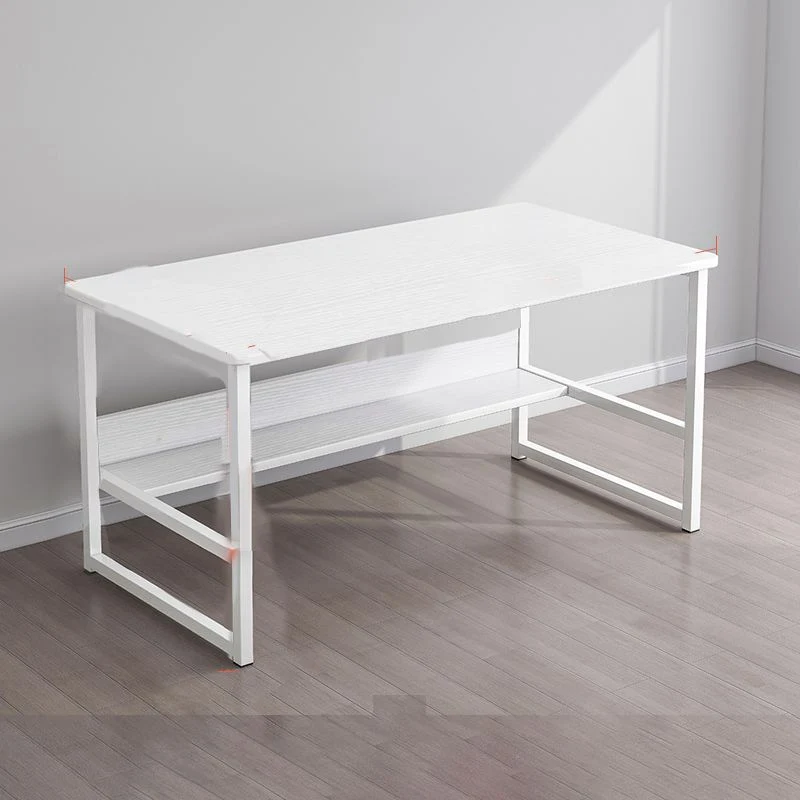 Scrivania rettangolare legno ingegnerizzato Scrivania rettangolare industriale con gambe metallo Clearhalo
