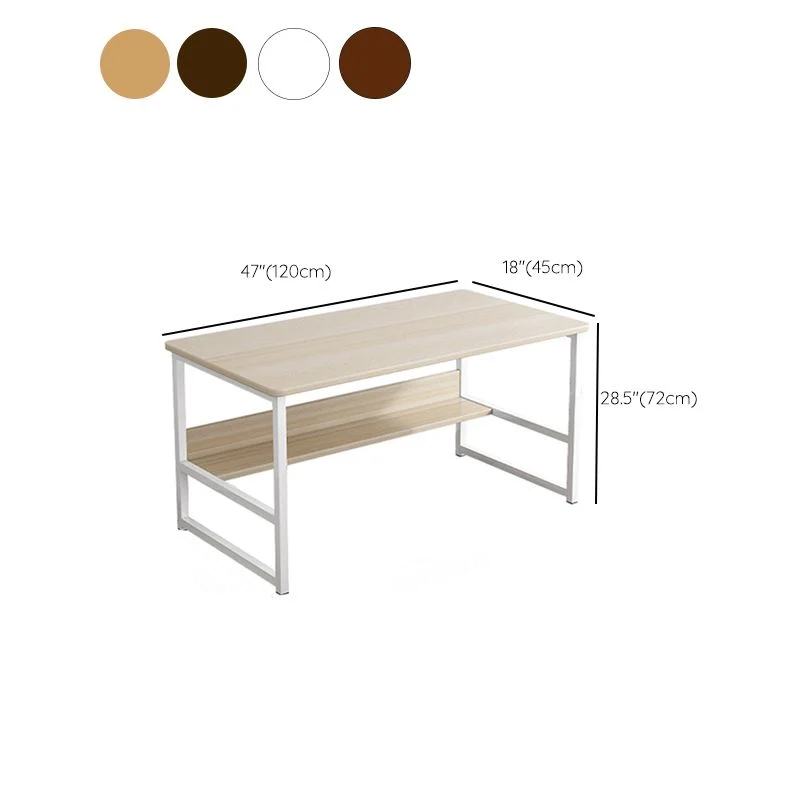Scrivania rettangolare legno ingegnerizzato Scrivania rettangolare industriale con gambe metallo Clearhalo