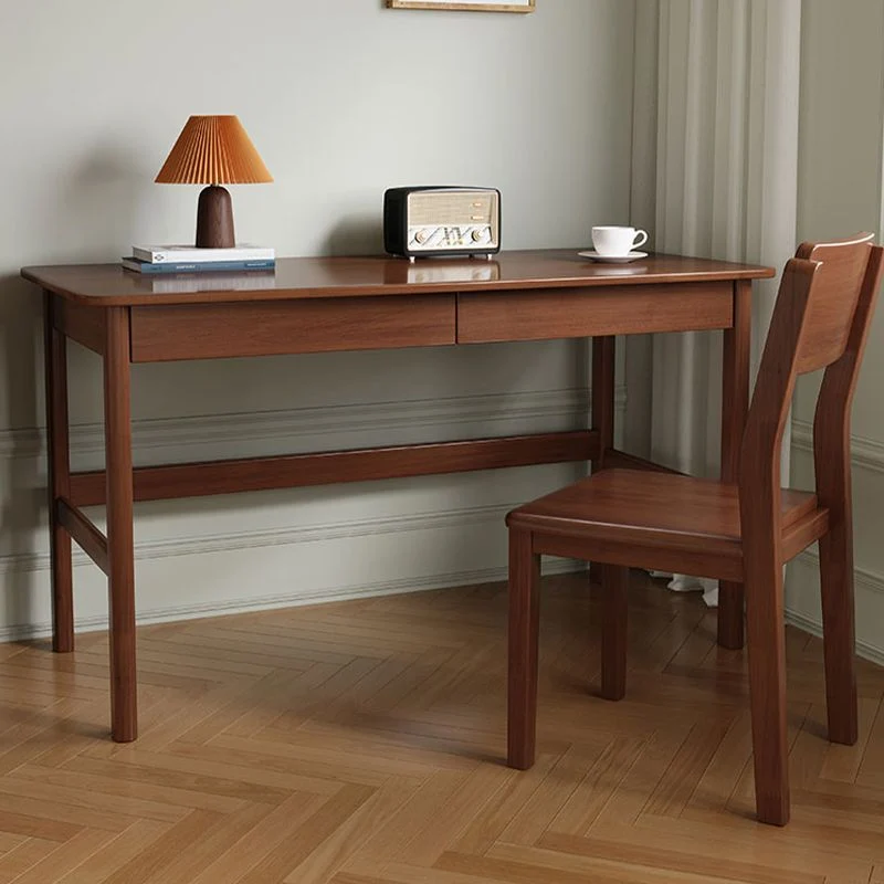 Scrivania rettangolare legno massello per ufficio domestico, alta 29,5 pollici Clearhalo