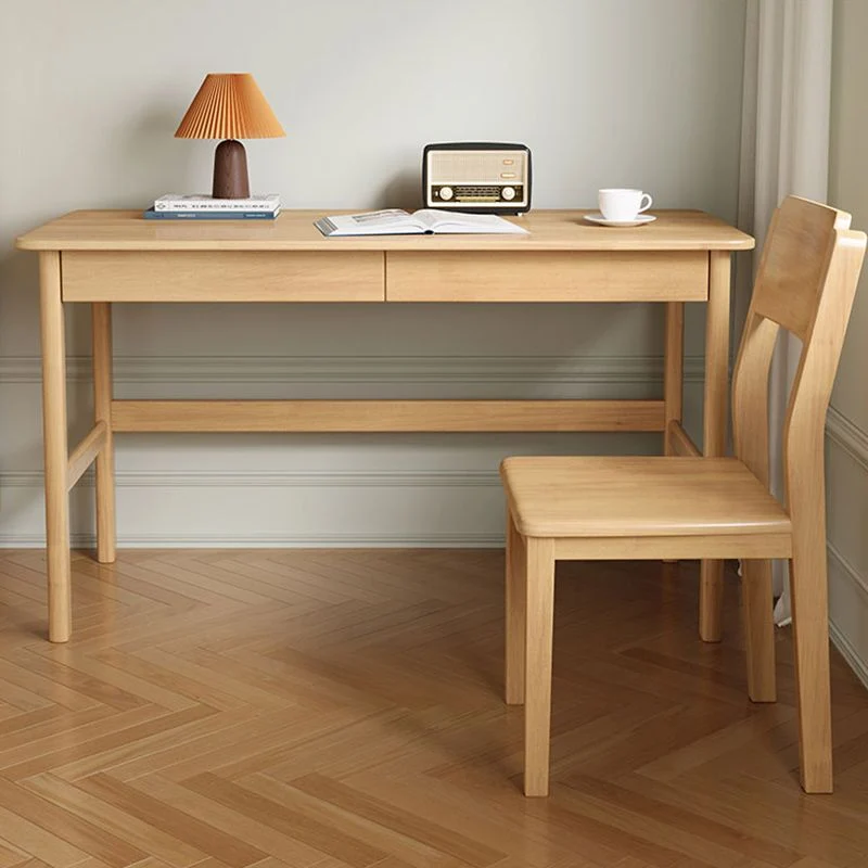 Scrivania rettangolare legno massello per ufficio domestico, alta 29,5 pollici Clearhalo