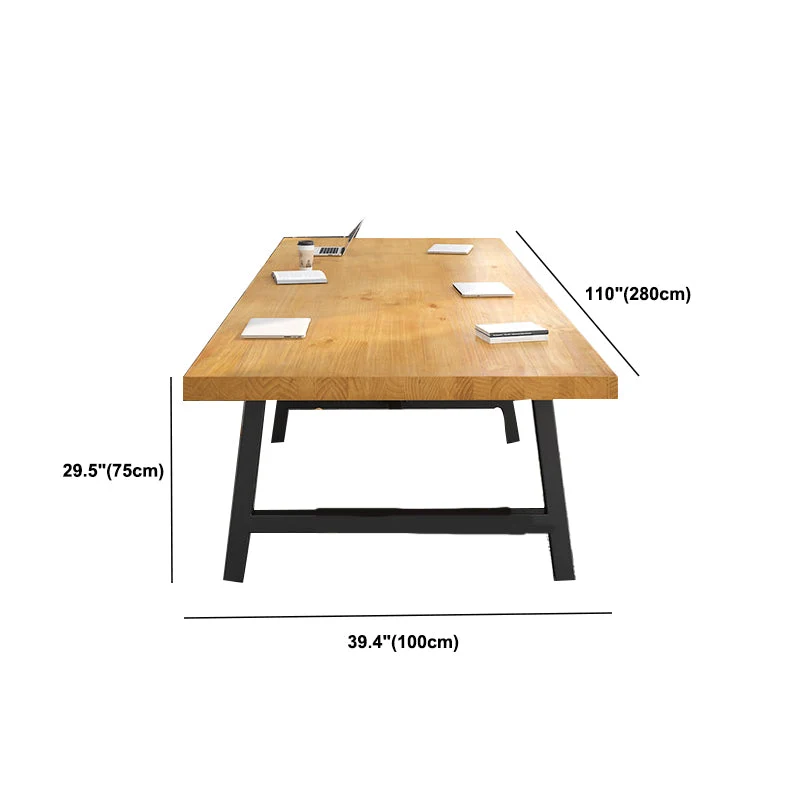 Scrivania rettangolare legno massello Scrivania da riunione industriale per ufficio Clearhalo