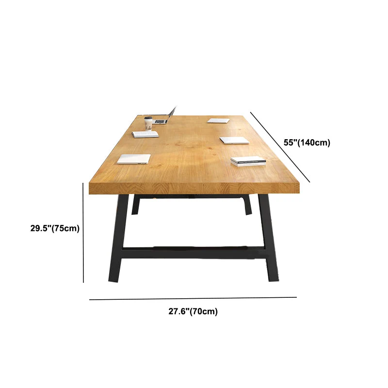 Scrivania rettangolare legno massello Scrivania da riunione industriale per ufficio Clearhalo