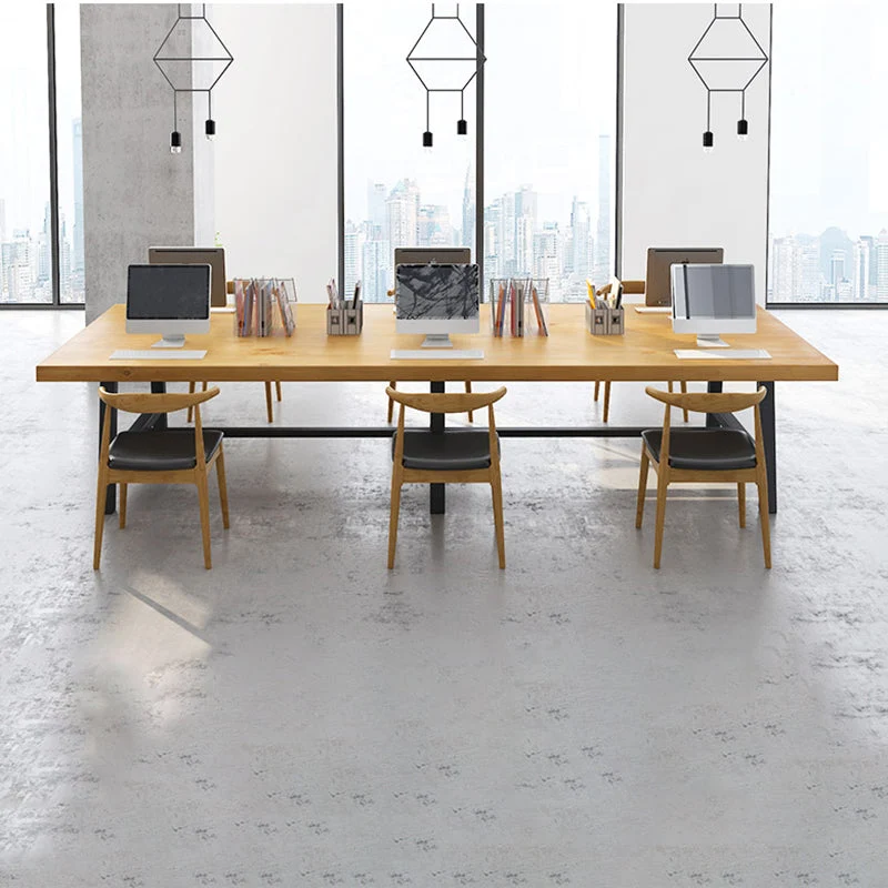 Scrivania rettangolare legno massello Scrivania da riunione industriale per ufficio Clearhalo