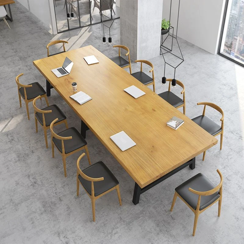Scrivania rettangolare legno massello Scrivania da riunione industriale per ufficio Clearhalo