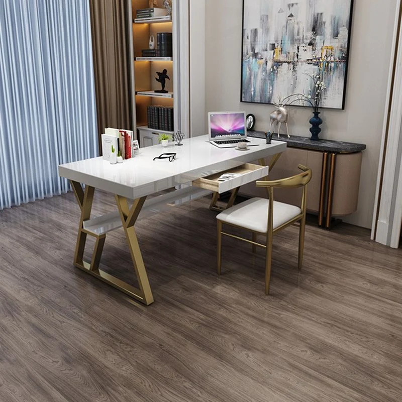 Scrivania rettangolare legno massello Scrivania da ufficio alta 29,53 pollici con ripiano Clearhalo