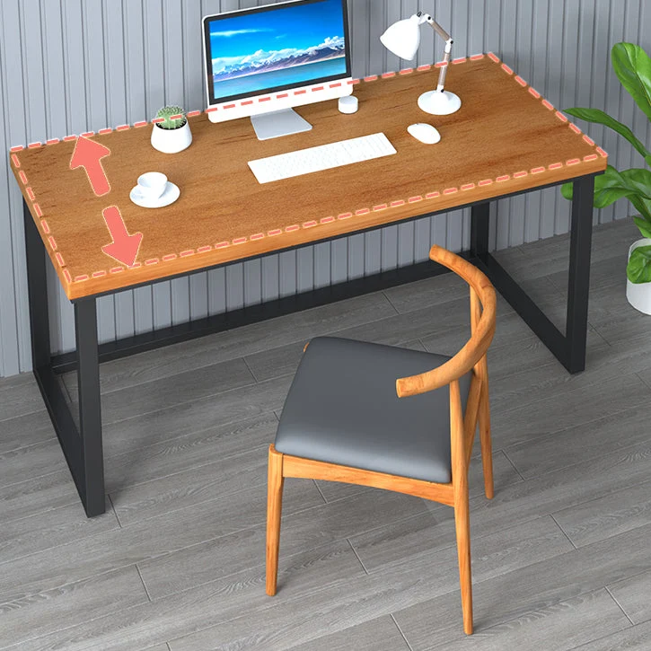 Scrivania rettangolare legno massello Scrivania da ufficio industriale naturale Clearhalo