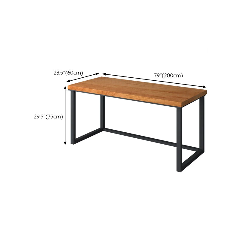 Scrivania rettangolare legno massello Scrivania da ufficio industriale naturale Clearhalo