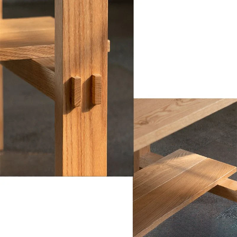 Scrivania rettangolare legno massello da soggiorno, scrivania da ufficio, 29,1" H Clearhalo