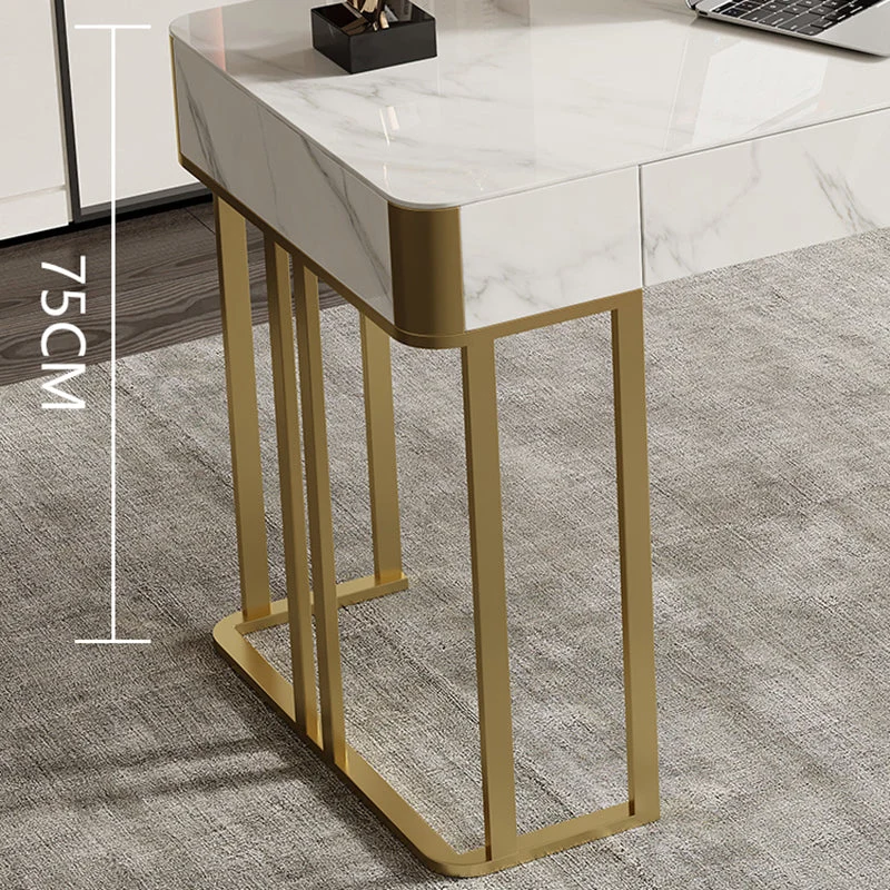 Scrivania rettangolare per casa o ufficio con base metallo Clearhalo