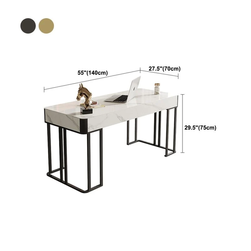Scrivania rettangolare per casa o ufficio con base metallo Clearhalo