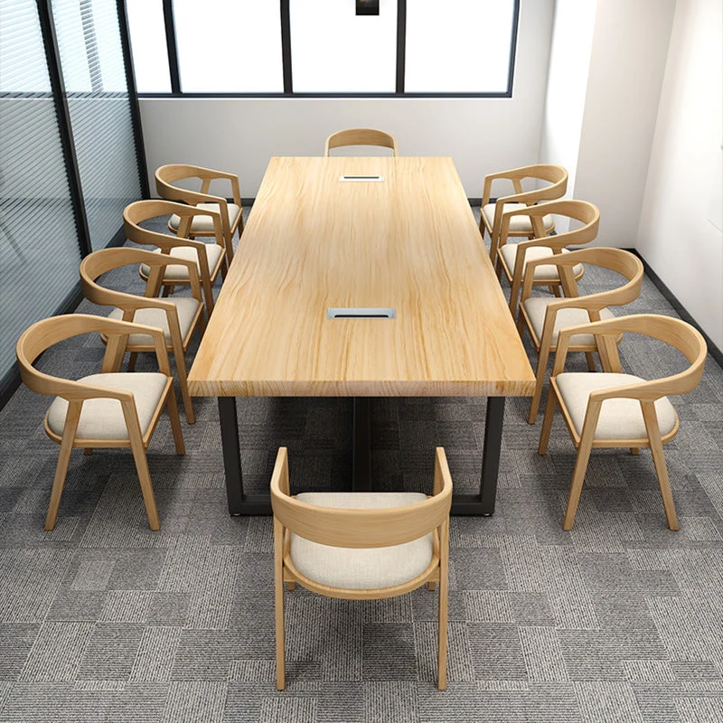 Scrivania da riunione rettangolare legno massello Scrivania industriale per ufficio Clearhalo