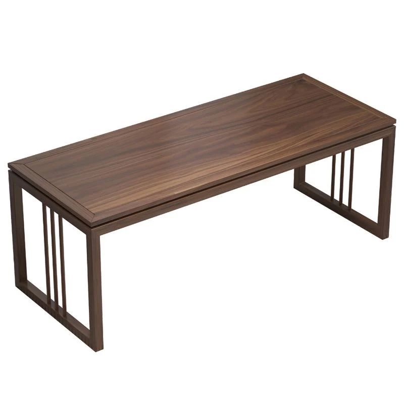 Scrivania da studio legno massello Scrivania rettangolare con base slitta, 29,5 "H Clearhalo