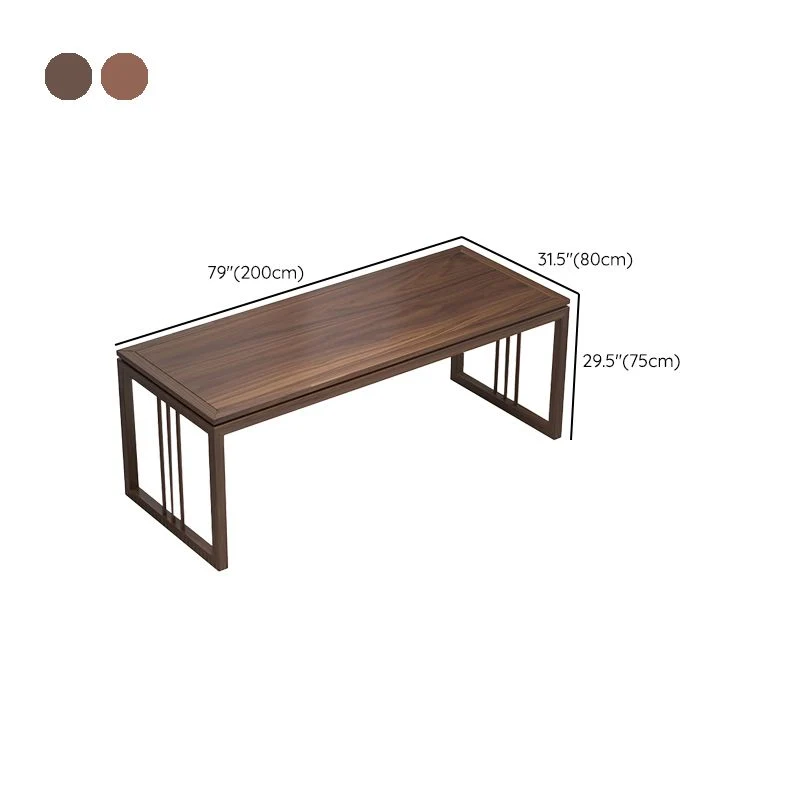 Scrivania da studio legno massello Scrivania rettangolare con base slitta, 29,5 "H Clearhalo