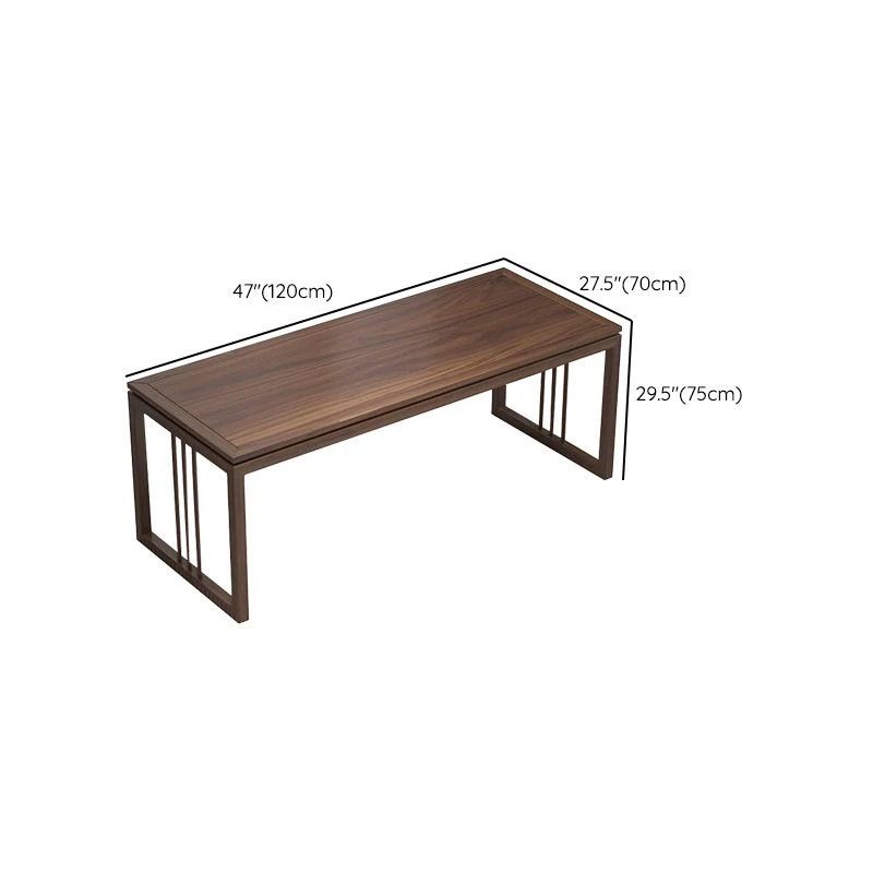Scrivania da studio legno massello Scrivania rettangolare con base slitta, 29,5 "H Clearhalo
