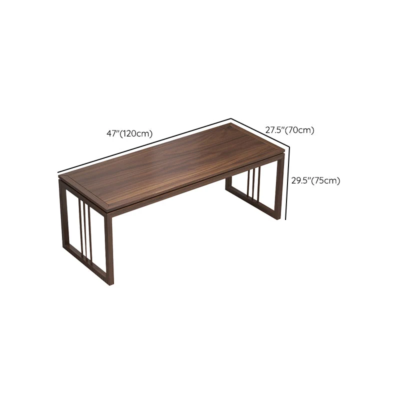 Scrivania da studio legno massello Scrivania rettangolare con base slitta, 29,5 "H Clearhalo
