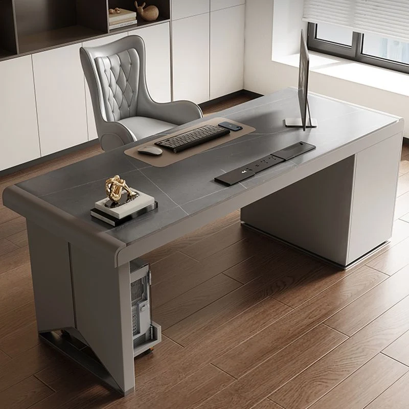 Scrivania da ufficio con piano pietra rettangolare Scrivania per computer stile moderno per ufficio Clearhalo