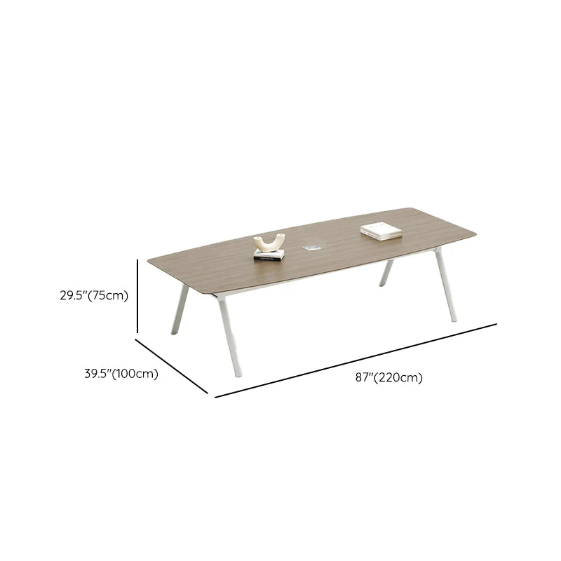 Scrivania da ufficio contemporanea H da 29,25 pollici, realizzata legno, ovale Clearhalo