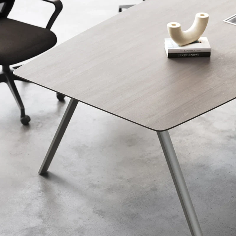 Scrivania da ufficio contemporanea H da 29,25 pollici, realizzata legno, ovale Clearhalo