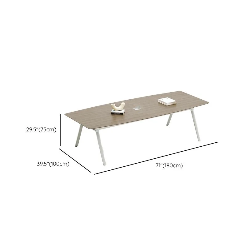 Scrivania da ufficio contemporanea H da 29,25 pollici, realizzata legno, ovale Clearhalo