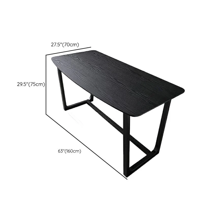 Scrivania da ufficio contemporanea dalla forma irregolare legno nero Clearhalo