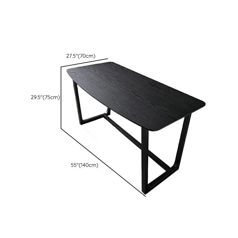 Scrivania da ufficio contemporanea dalla forma irregolare legno nero Clearhalo