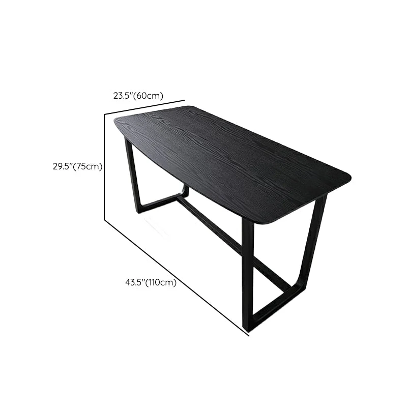 Scrivania da ufficio contemporanea dalla forma irregolare legno nero Clearhalo