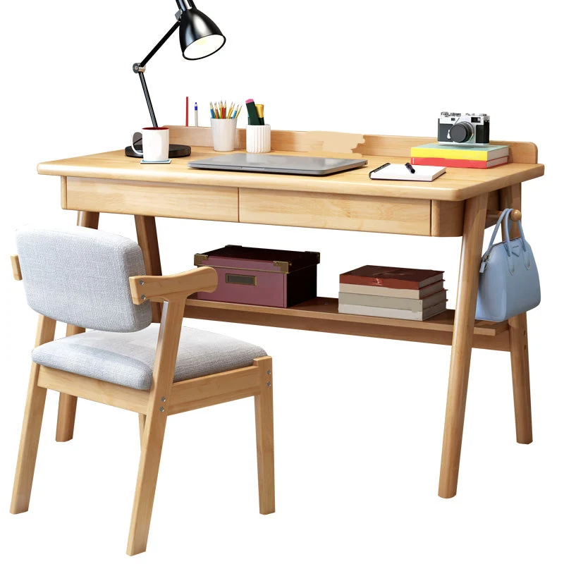 Scrivania da ufficio contemporanea legno da 29,52 pollici con 2 cassetti Clearhalo
