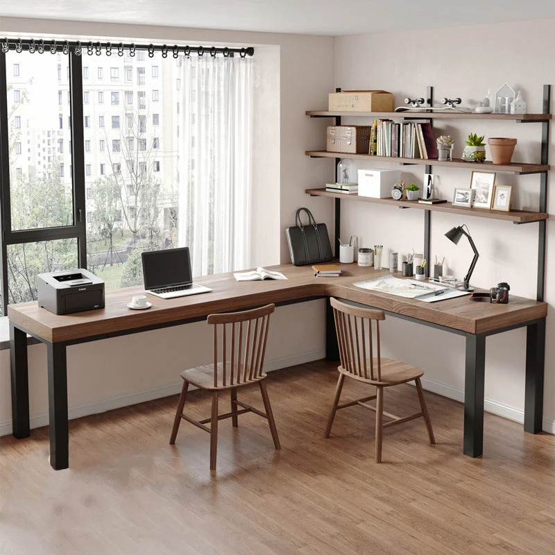 Scrivania da ufficio contemporanea legno massello da 29,25 pollici H Clearhalo