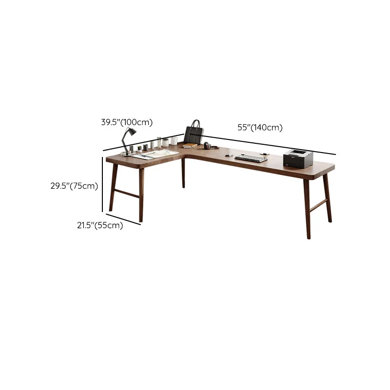 Scrivania da ufficio contemporanea legno massello, altezza 29,25 pollici Clearhalo