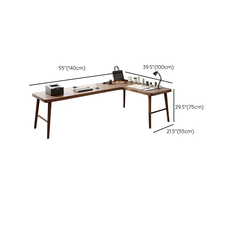 Scrivania da ufficio contemporanea legno massello, altezza 29,25 pollici Clearhalo