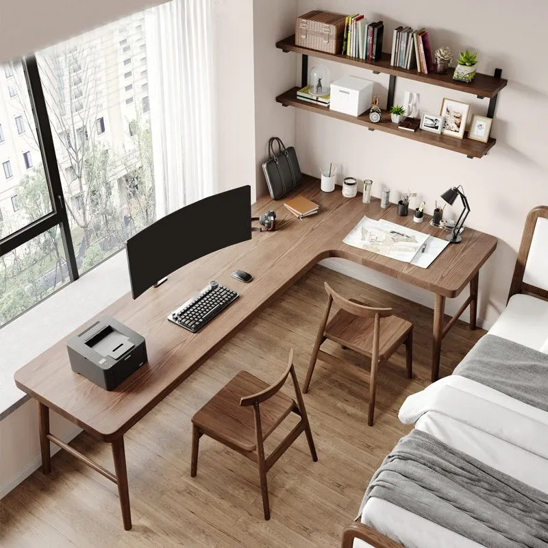 Scrivania da ufficio contemporanea legno massello, altezza 29,25 pollici Clearhalo